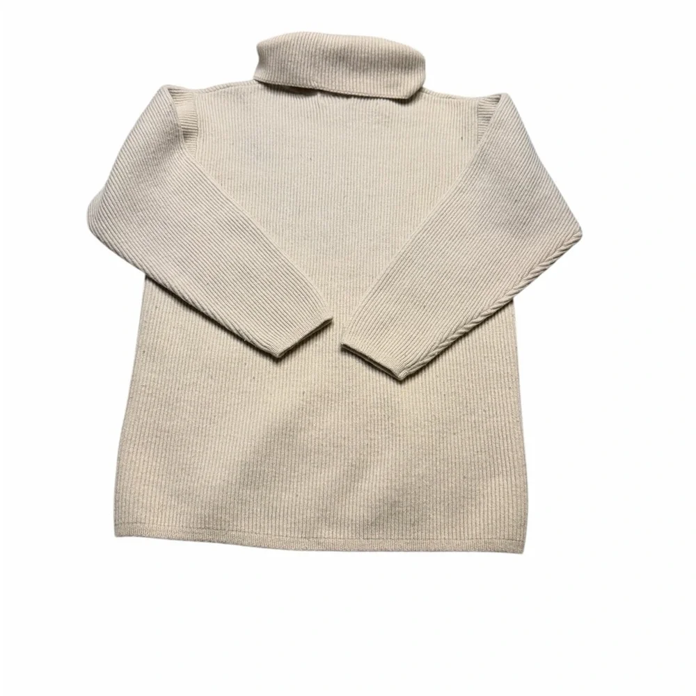 🤍 Jeanne Pierre Ribbed‎ Turtleneck Sweater 🤎 Cream Knit Classic 🤍 - Picture 4 of 5